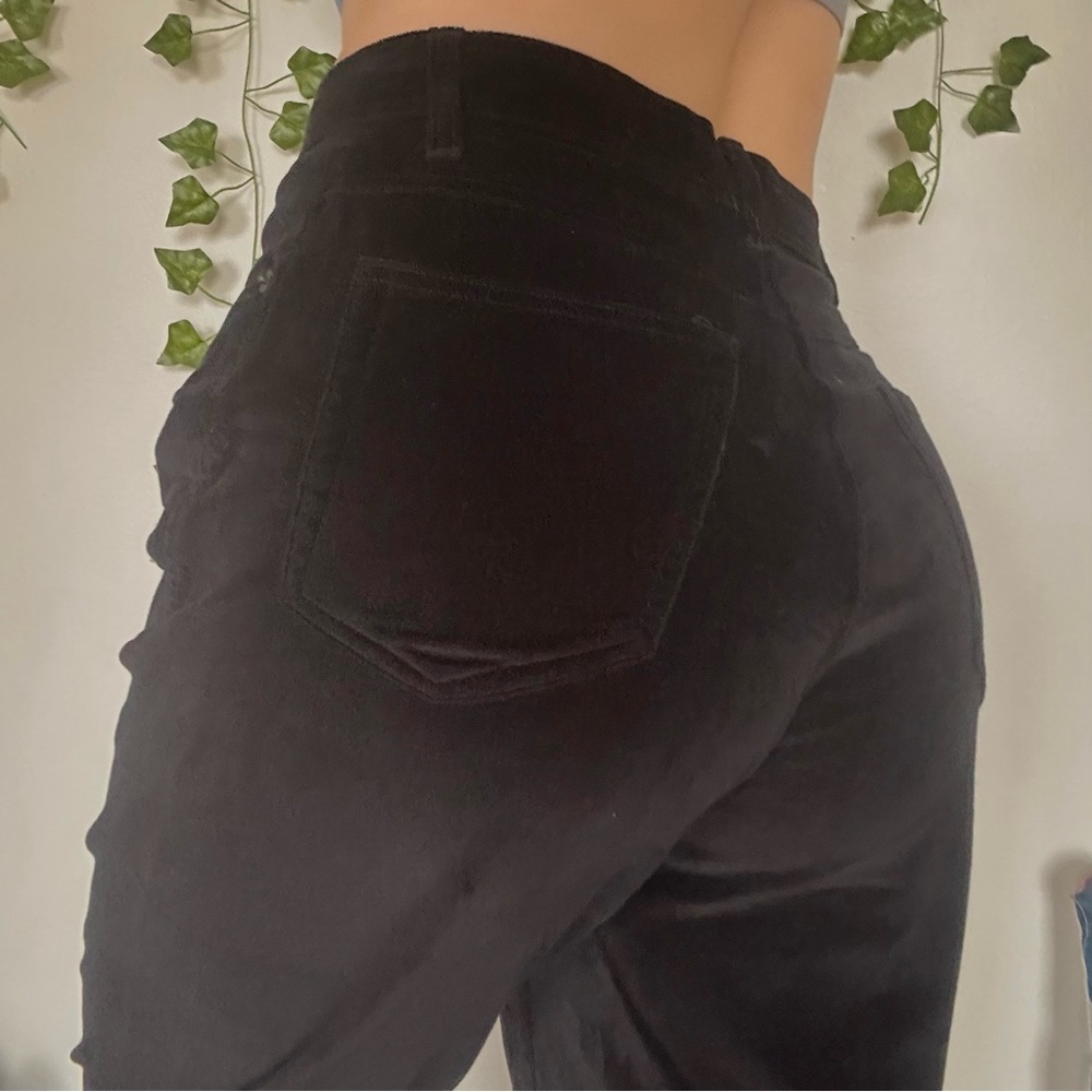 Vintage Y2K 90’s Bill Blass Black Velvet High Waisted Jean Corduroys